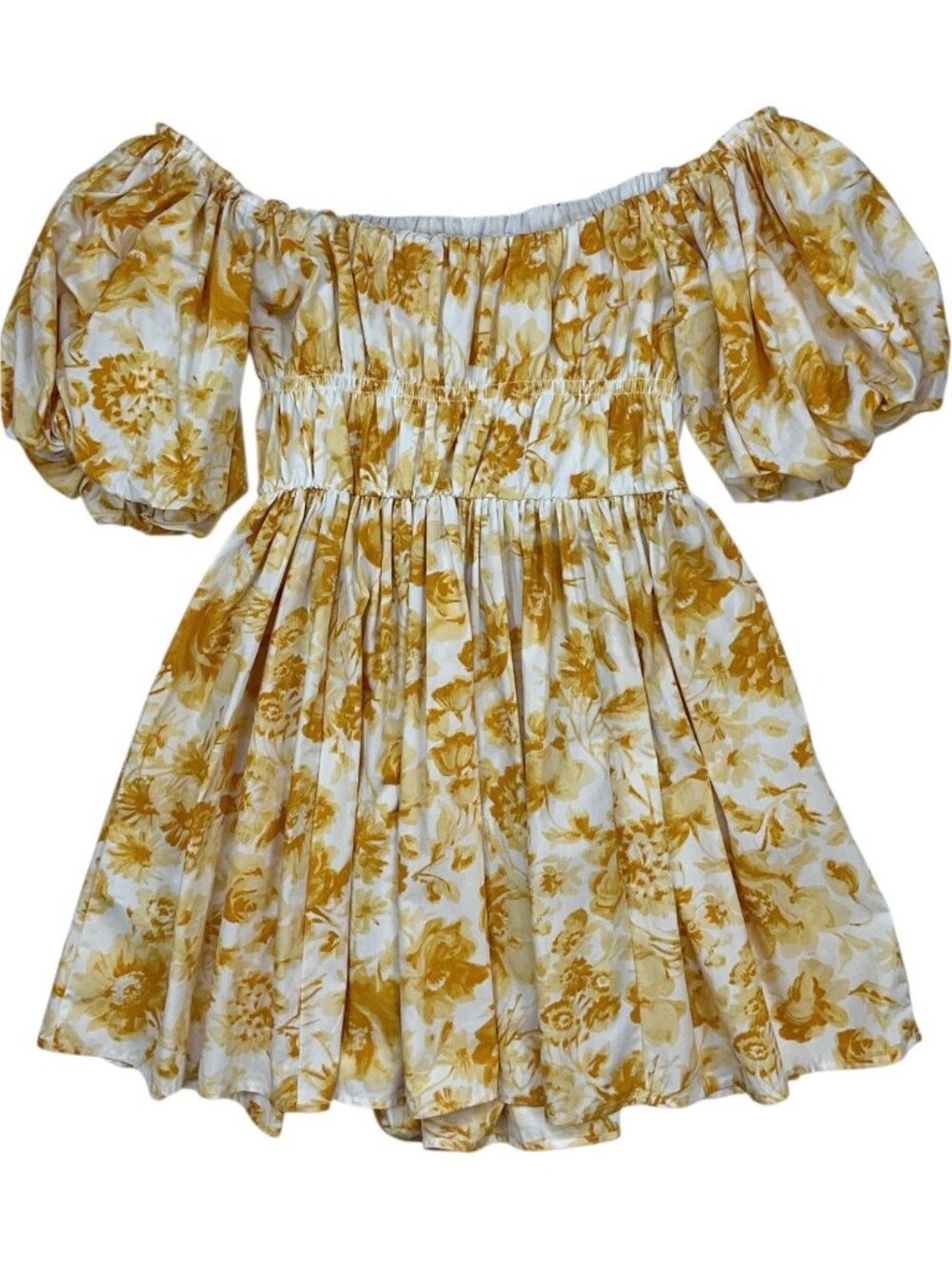 Abercrombie and Fitch Off The Shoulder Puff Sleeve Mini Dress M Floral - Picture 15 of 16